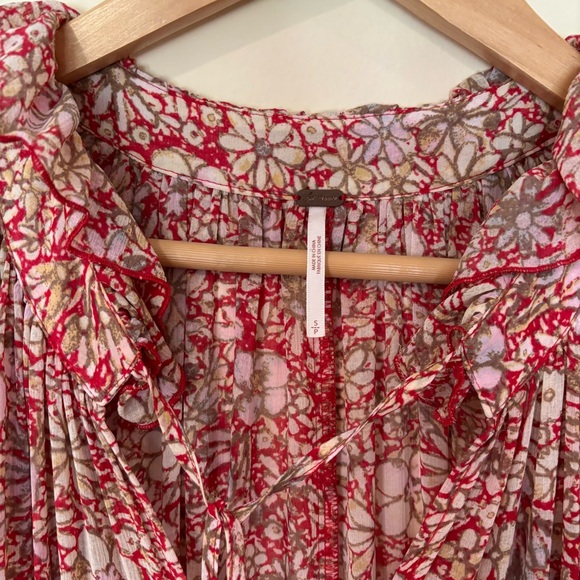 Free People Feeling Groovy  Red Maxi Dress Red (No Slip) SP - Picture 7 of 13